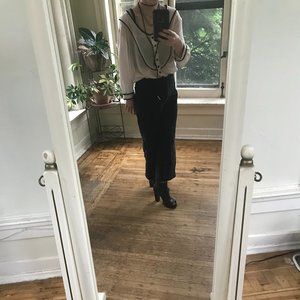 Sheer tuxedo style blouse